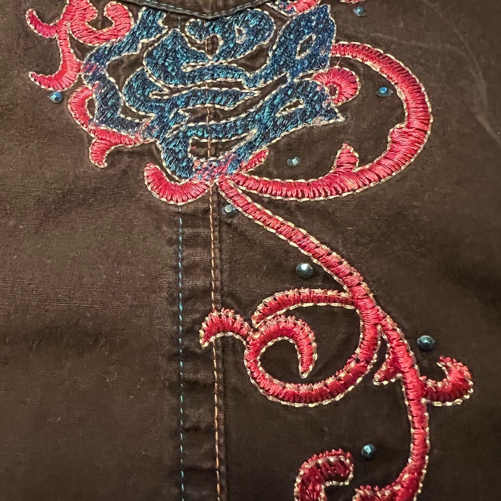 Little Girls Sz M Rock 47 Black and Pink long sleeved  Snap Front Western Shirt - Picture 3 of 10